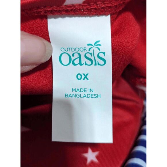 Outdoor Oasis Women's Red Patriotic Two Piece Tankini Swim Suit 0X/L NWT $92 - Picture 10 of 12